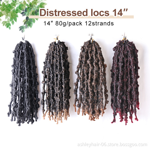 Julianna 14 18 24 36 Distressed locs Craft Dread Locks Crochet Braiding Light African Hair Extension 36 inch Distressed locs